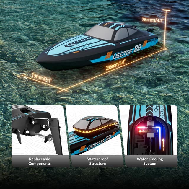 Thumbnail 4 de VOLANTEXRC RC Boat 2.4GHz with 2 Batteries