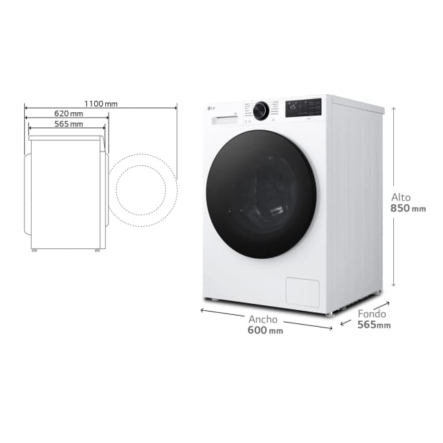 Detalle 2 de LG F4X5009TLB Lavadora 9 kg 1400 rpm