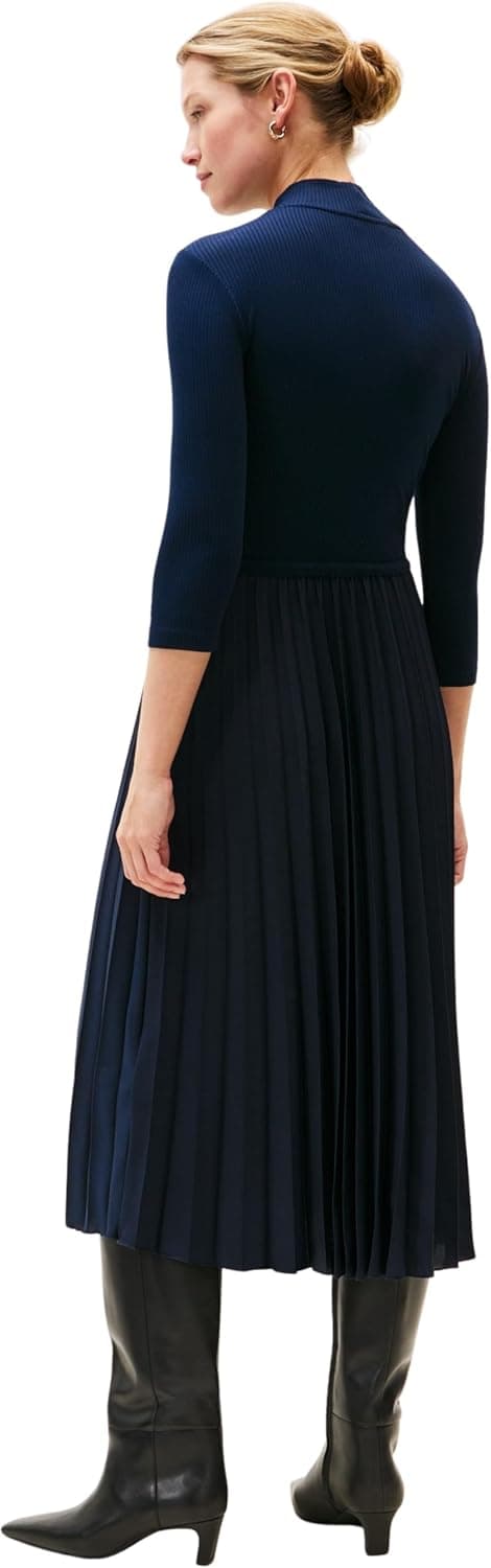 Detalle de Tommy Hilfiger Women’s Slim Rib Mix Midi Dress