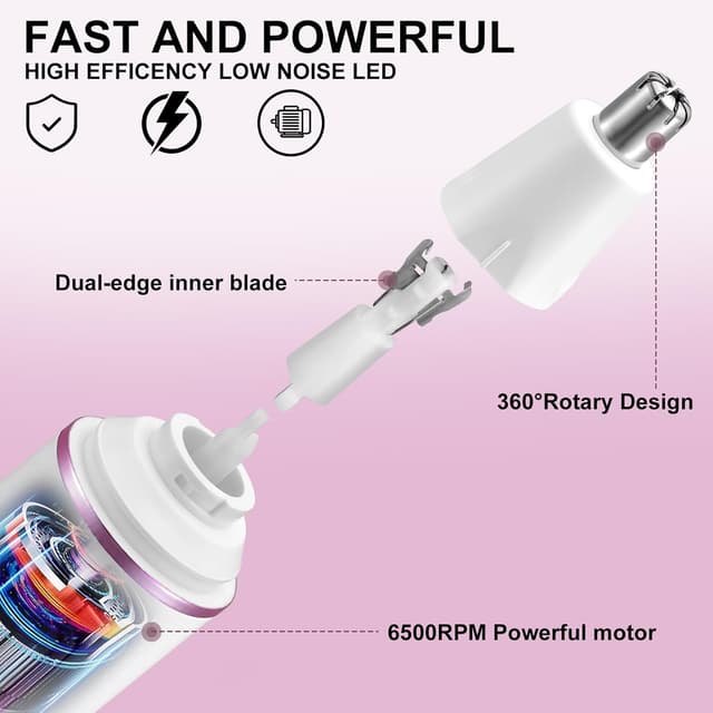 Detalle 2 de Painless Nose Hair Trimmer 2025, IPX7 Waterproof ✂