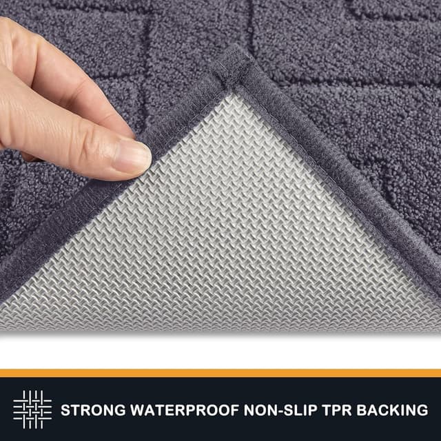 Detalle de Purrugs Dirt Trapping Door Mat 32" x 47" — Non-Slip, Machine Washable Entry Rug (Gray)