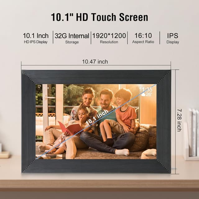 Thumbnail 2 de TSITSC Digitaler Bilderrahmen 10,1 Zoll 32 GB