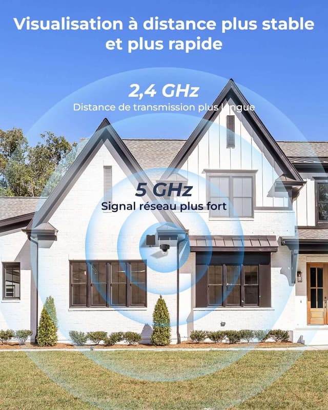 Thumbnail 5 de Reolink Caméra de surveillance solaire 4K 8MP Duo 180° WiFi 2,4/5 GHz — vision nocturne couleur et audio bidirectionnel