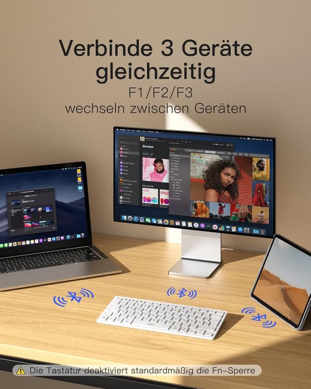 Detalle 2 de Inateck KB01003 Kabellose Bluetooth-Tastatur