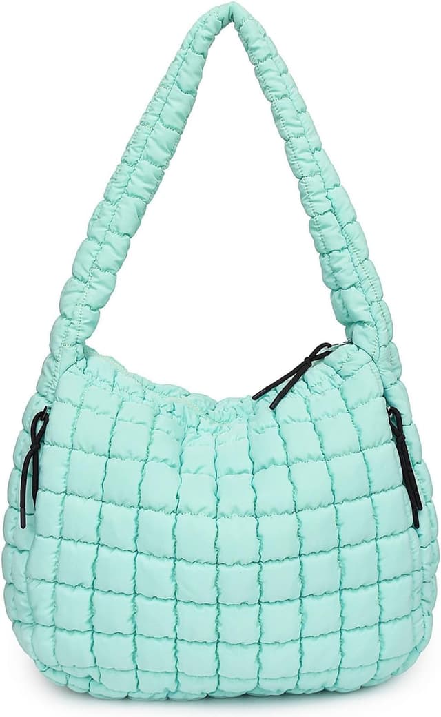 Detalle de Bagtopia Puffer Tote Bag (Large Quilted Puffer Bag) – lightweight quilted hobo tote for work, gym & travel