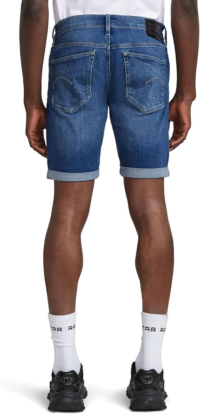 Detalle 2 de G-Star Men’s 3301 Slim Denim Shorts (5-pocket) in leather-like paper fabric