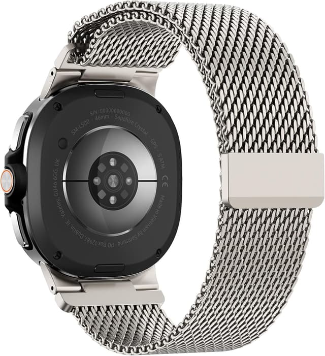 Detalle de CHANCHY Milanese Strap for Samsung Galaxy Watch 8 (40mm/44mm) & Watch 8 Classic 46mm (2025) — 316L mesh with magnetic clasp