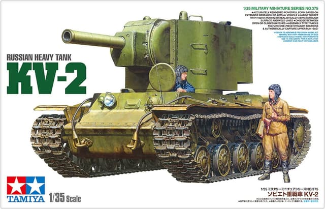 Detalle de Tamiya 35375 – Maquette 1:35 du KV-2 « Gigant » (152 mm) en kit plastique