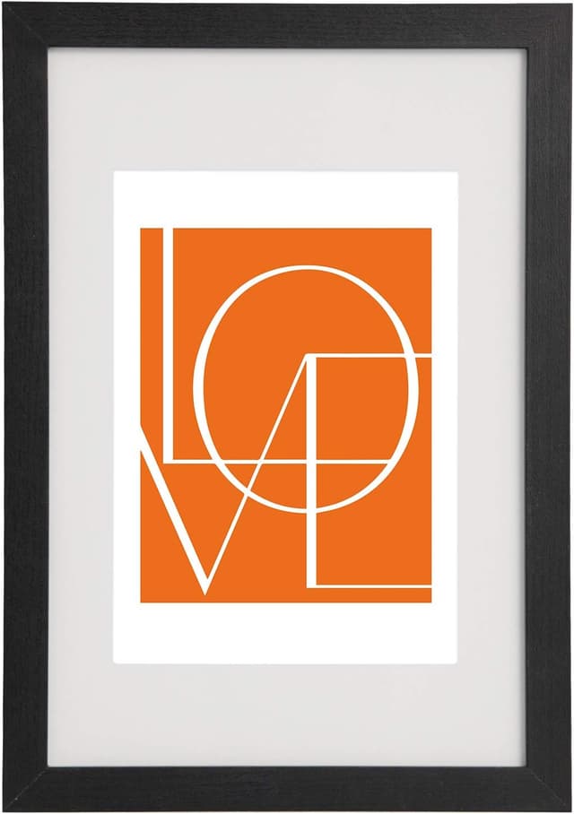 Detalle de WOLTU Cadre photo en bois 13x18 cm avec passe-partout – noir, à suspendre ou poser