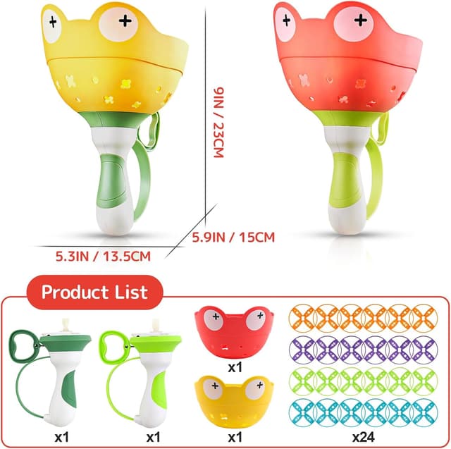 Detalle de Outdoor Spielzeug für Kinder ab 4–8 Jahren: 2x Flying Saucer Launcher mit 24 Discs