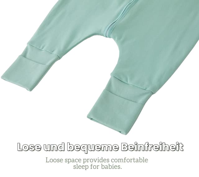 Thumbnail 6 de Chilsuessy Baby-Schlafsack mit Beinen 1,5 Tog, 100% Baumwolle (Grün), 100 cm für 105–115 cm