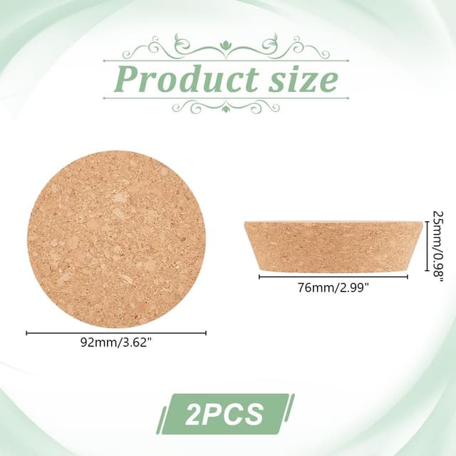 Detalle 2 de AHANDMAKER Korkdeckel 2 Stück 76 bis 92 mm