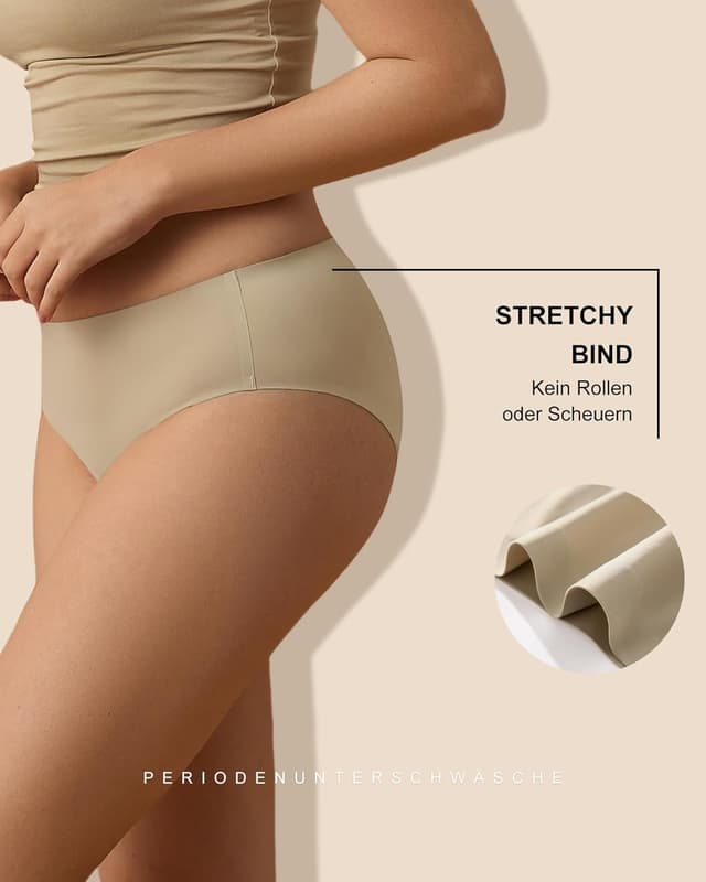 Detalle de SHARICCA Periodenunterwäsche für starke Blutungen – 40 ml Saugfähigkeit, auslaufsichere Slips