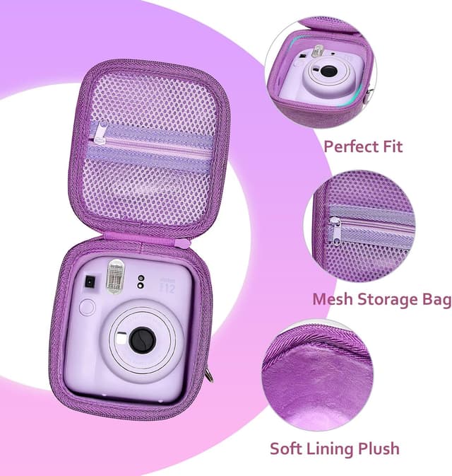 Detalle 2 de XANAD Hart Schutz Hülle/Etui Tasche für Instax Mini (13/12/11/9/12 EVO/41/40/99) – lila