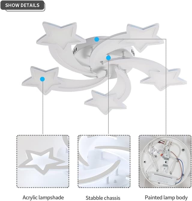 Thumbnail 4 de Goeco Plafoniera LED 60W 6700 lm a forma di stella per cameretta