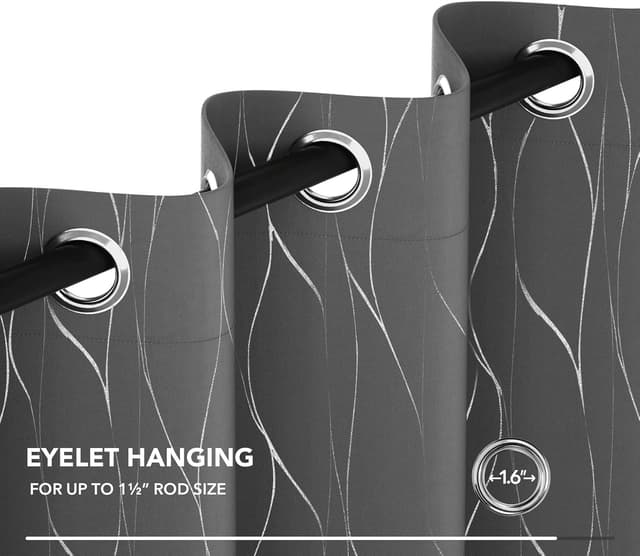 Detalle 1 de Deconovo Eyelet Blackout Curtains 66 x 72 cm 🪟