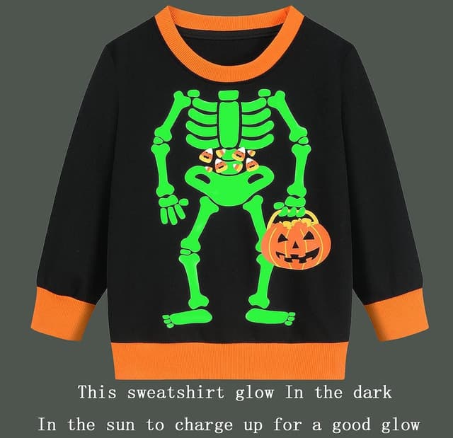 Thumbnail 1 de Kids Halloween Skeleton Sweatshirt 1-7 yrs 🎃