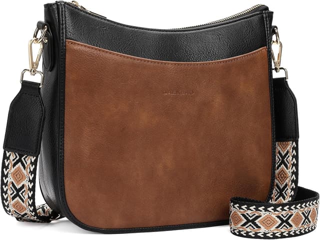 Detalle de GAEKEAO Trendy Crossbody Bag for Women with Multi Zip Pockets and Adjustable Wide Strap