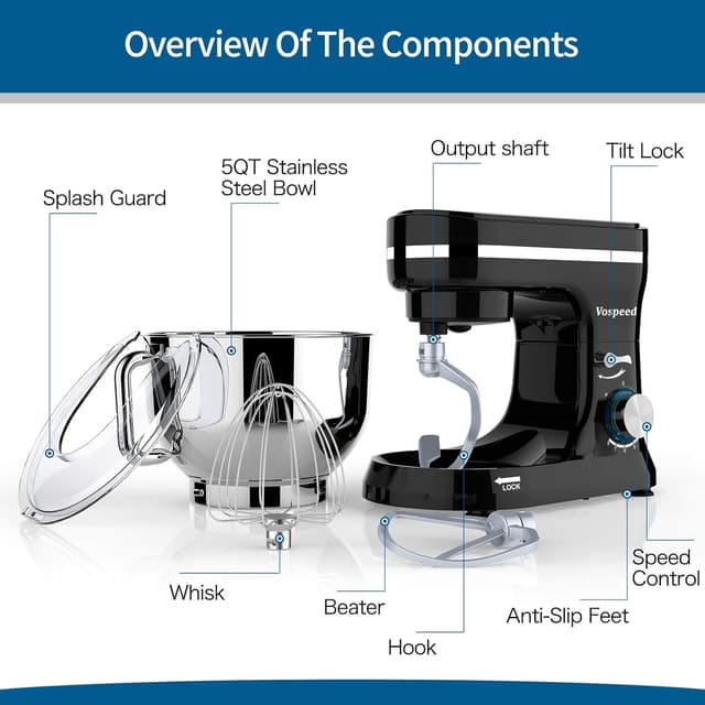 Thumbnail 4 de Vospeed Stand Mixer 5 Qt 1000W
