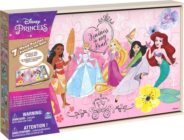 Detalle 2 de Spin Master Games Disney Princess Puzzles 7-Pack đź§©