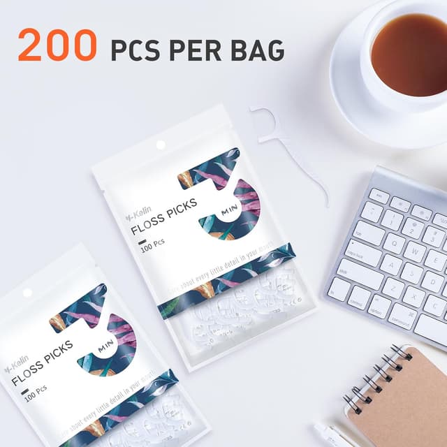 Detalle de Y-Kelin Dental Floss 200 Count floss picks 🦷