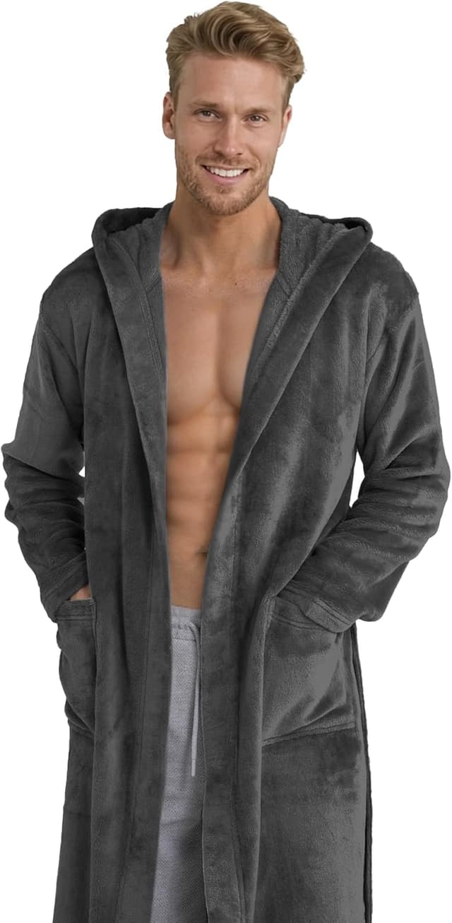 Thumbnail 1 de Twinzen Morgenmantel Kuschelfleece unisex Schwarz