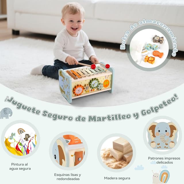 Detalle 2 de Almaxi Juguetes Montessori 6 en 1 para 1 año