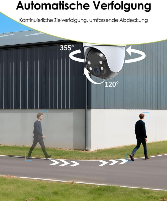 Detalle 2 de ieGeek Telecamera esterna 4G LTE 24/7 con SIM, 2K e memoria 512GB