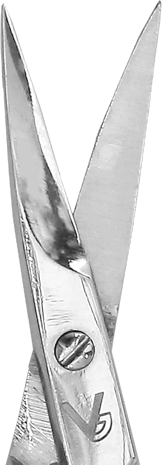 Detalle de VIDA GOODS 9cm Nail Scissors with Gold Handle – precision curved manicure shears for nails, brows & facial hair