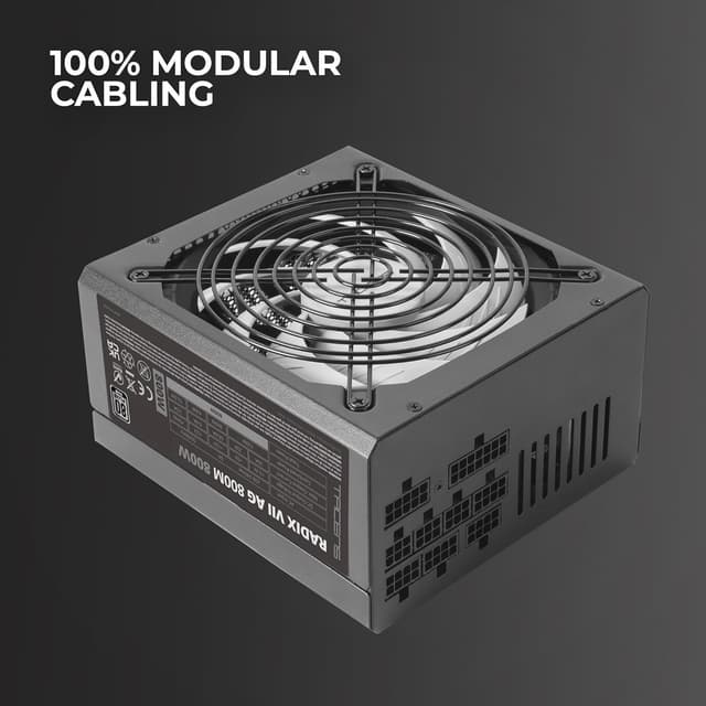 Detalle de Tacens RADIX VII AG 800M alimentatore modulare ATX 800W 80Plus Silver con garanzia 10 anni