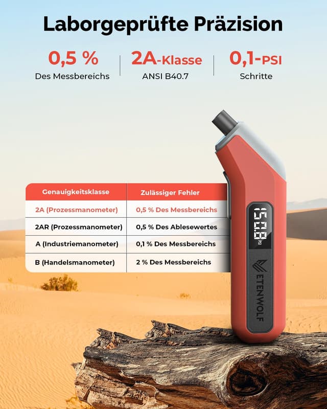 Thumbnail 2 de ETENWOLF T300Plus Reifendruckprüfer 0,2–13,8 Bar