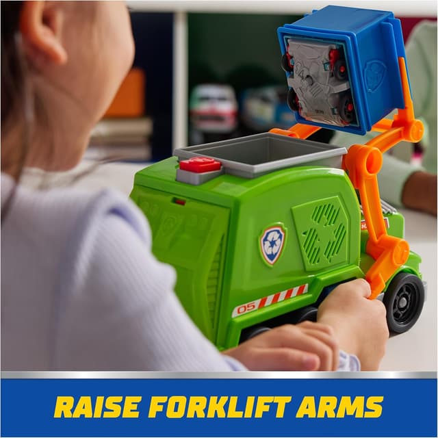 Detalle de Camion de recyclage Rocky Pat Patrouille avec figurine amovible, 75% plastique recyclé