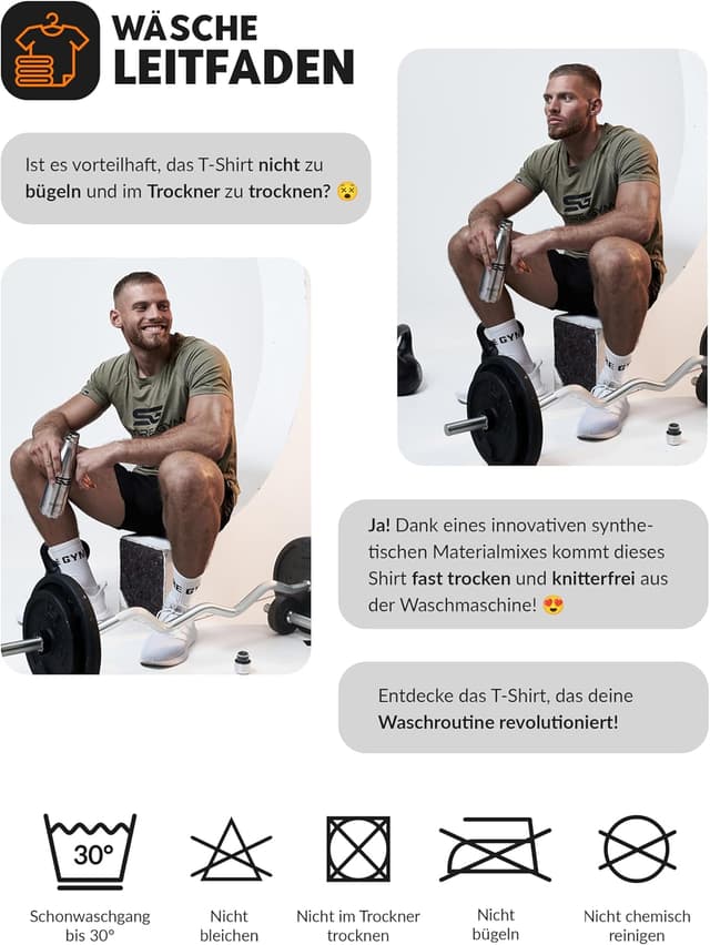 Thumbnail 6 de Satire Gym T-Shirt sportiva da uomo traspirante (S-XXL) per corsa e fitness