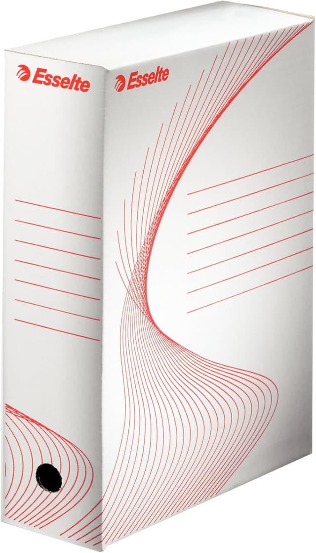 Detalle de ESSELTE Boxy 100 20172 Scatola archivio per documenti A4, 25 x 35 x 10 cm, bianca (confezione da 10)