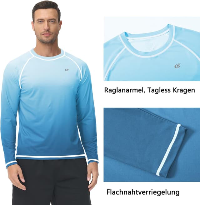 Detalle 2 de Huayuzh Rashguard UV Shirt Herren Langarmshirt