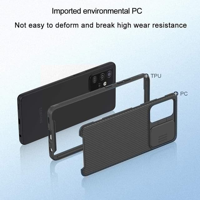 Detalle de XTCASE Coque pour Samsung Galaxy A52 / A52s avec cache objectif coulissant – protection caméra, noir