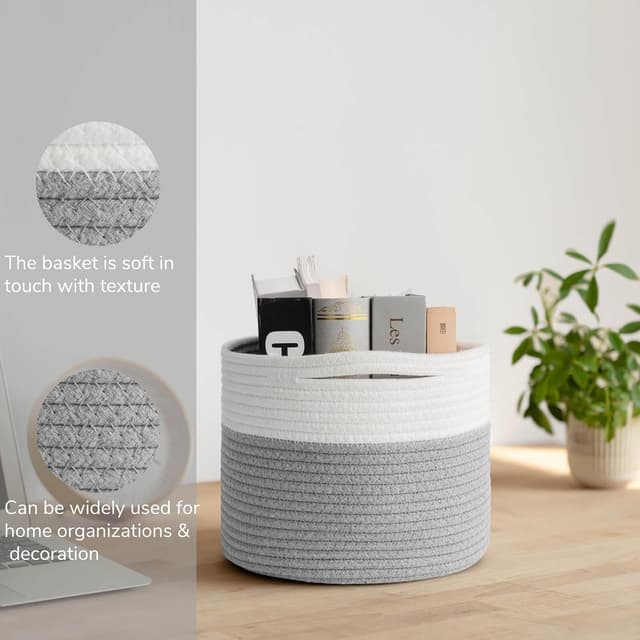 Thumbnail 5 de TIMEYARD Aufbewahrungskorb Kind Grau Weiß 24x18cm