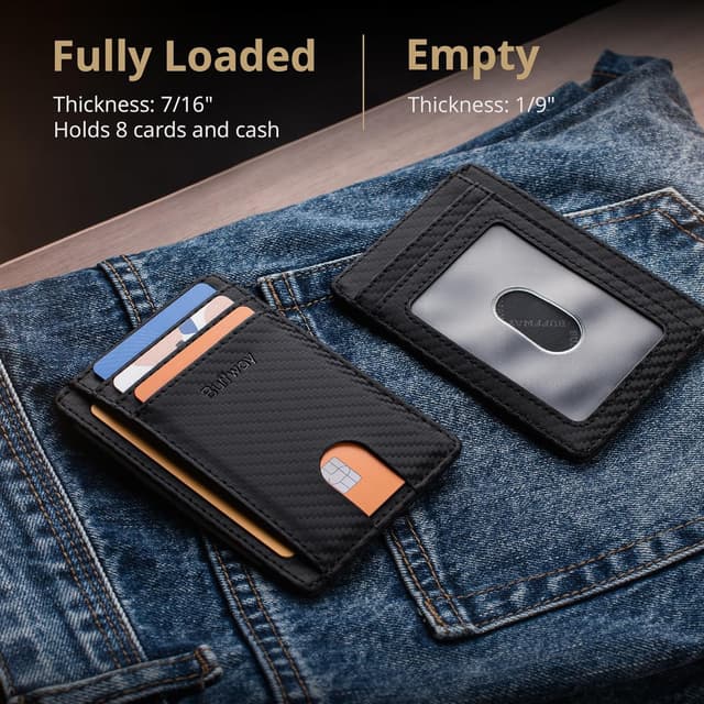 Thumbnail 5 de Buffway Slim RFID Leather Wallet 8‑Slot