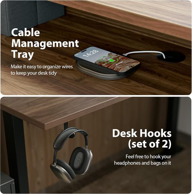 Thumbnail 5 de Agilestic 63 x 55 INCH L-Shaped Electric Standing Desk with 2 Drawers