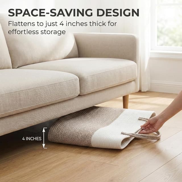 Detalle 2 de JMvicyroam Large Woven Laundry Basket 60L