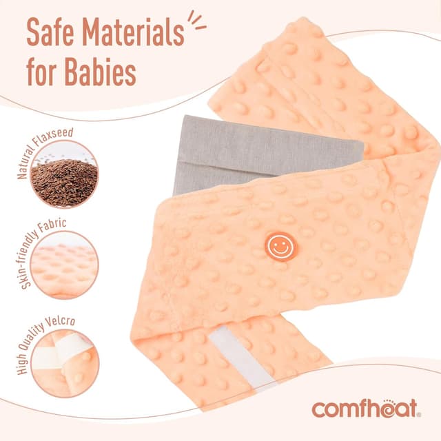 Detalle de Comfheat Colic Relief Heated Flaxseed Tummy Wrap Belt (0–3 Years) – Orange