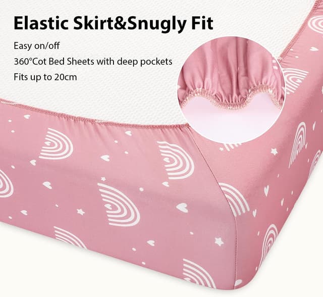 Thumbnail 4 de FIEMOL Baby Spannbettlaken 70x140 cm Rosa