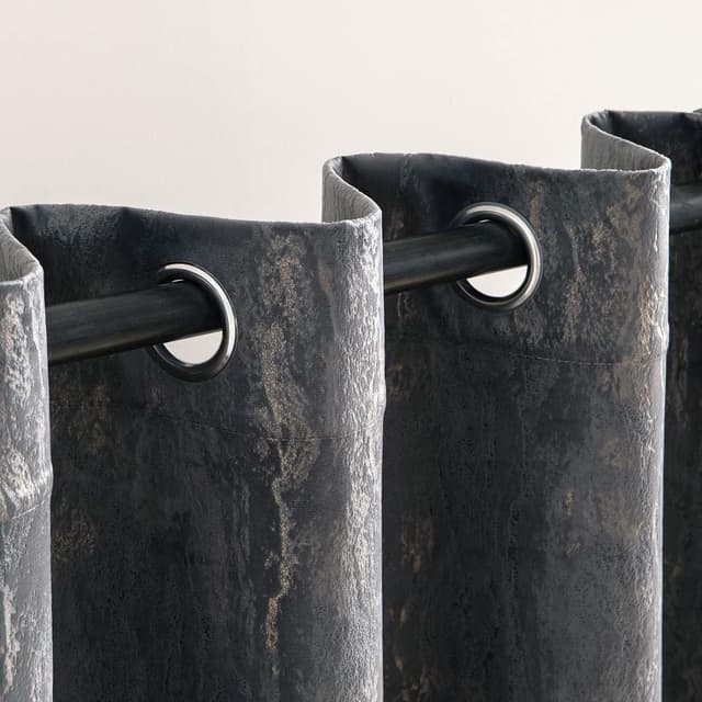 Detalle 2 de MIULEE Grey Velvet Curtains with Gold Foil (2 Panel Set) 46 x 72 Inch