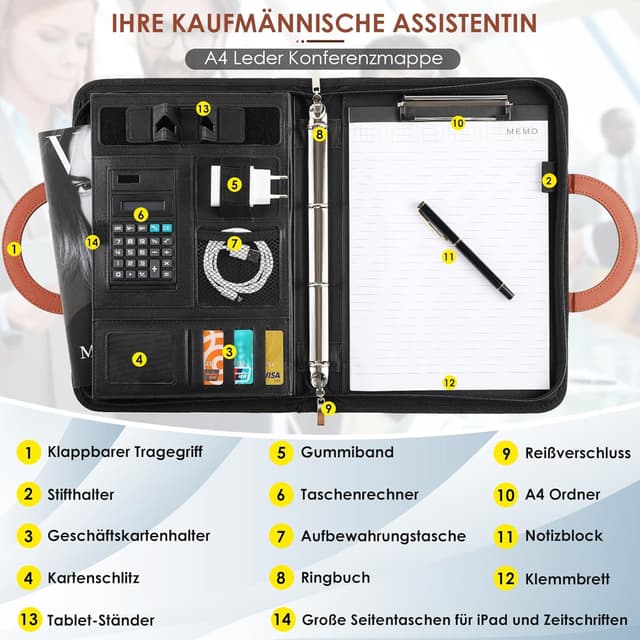 Detalle de TLGREEN Schreibmappe A4 34×25×4,4 cm