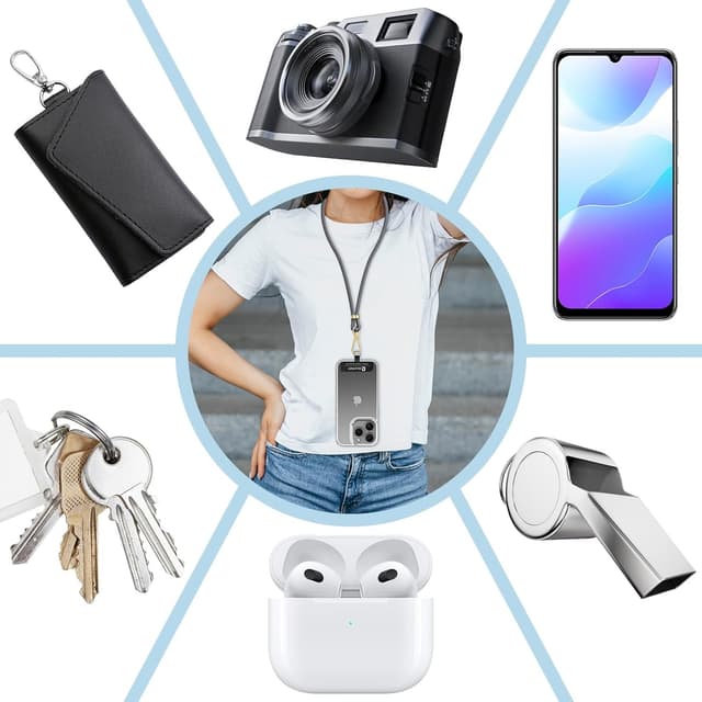 Thumbnail 5 de OLEPHY Cordón Ajustable para Teléfono Móvil 📱, Gris