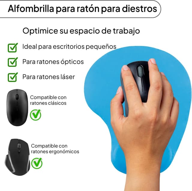 Thumbnail 4 de OcioDual Alfombrilla Reposamuñecas Azul Claro con Gel 🖱