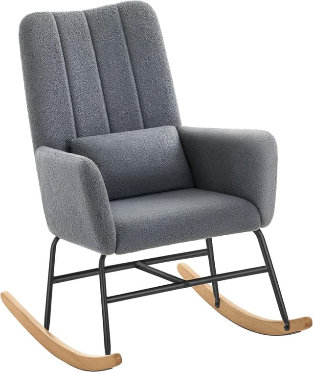 Detalle de SONGMICS HOME Sedia a Dondolo Grigio Ardesia