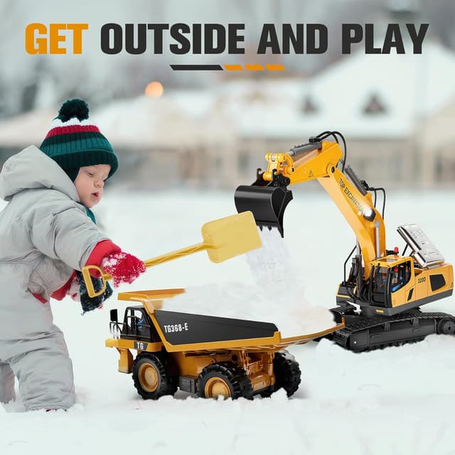 Thumbnail 5 de RC Excavator Remote Toy 11-Channel, 1200 mAh ⛏