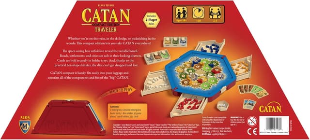 Detalle 2 de CATAN Traveler Compact Edition Board Game (Settle, Trade, and Build) by CATAN Studio