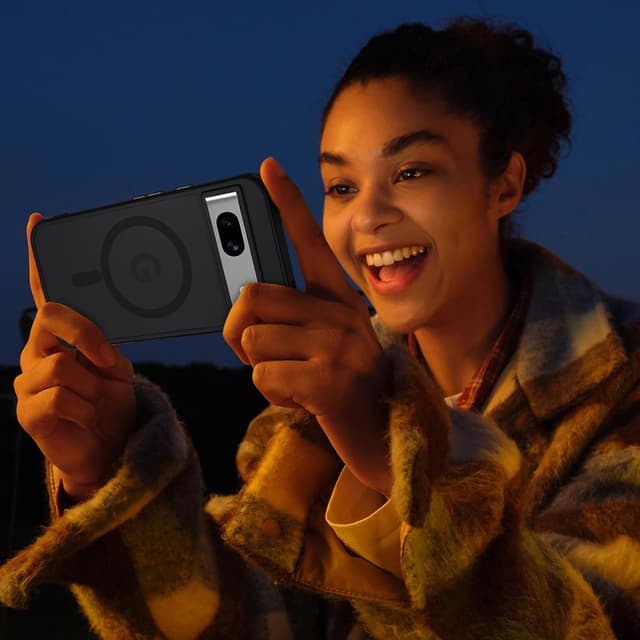 Detalle de XTCASE Coque magnétique pour Google Pixel 8A avec MagSafe, dos mat translucide et protection anti-chocs, Noir